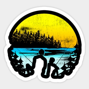 Mens Father & Son Fishing Father's Day Sticker